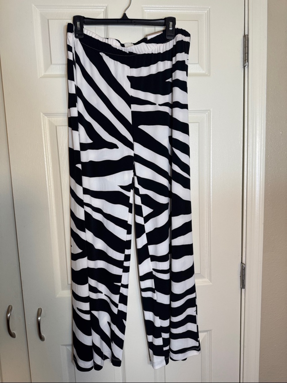 Chico's Black & White Zebra-Print Wide Leg Pants